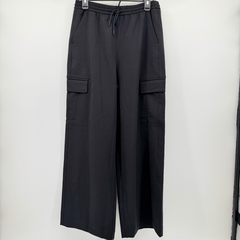 Athleta Womens Brooklyn Wide Leg Cargo Pants Black Size Small Stretch Utility